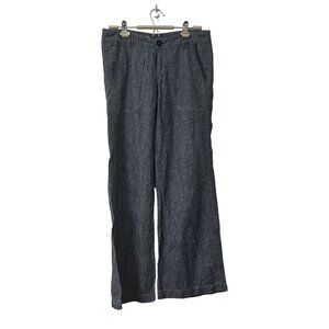 Anthropologie Pilcro Blue Linen Blend Wide Leg Pants Womens Size 32